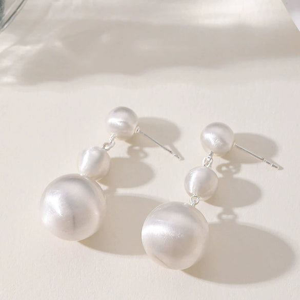 Women's Geometric Statement Earrings With Bold Oversized Metal Spheres And Copper Posts Featuring A Luxurious Sophisticated Style