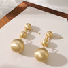 Women's Geometric Statement Earrings With Bold Oversized Metal Spheres And Copper Posts Featuring A Luxurious Sophisticated Style
