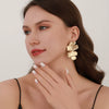 Women's Geometric Statement Stud Earrings With Exaggerated Creative Design Electroplated Alloy And Stainless Steel Posts