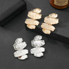 Women's Geometric Statement Stud Earrings With Exaggerated Creative Design Electroplated Alloy And Stainless Steel Posts