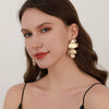 Women's Geometric Statement Stud Earrings With Exaggerated Creative Design Electroplated Alloy And Stainless Steel Posts