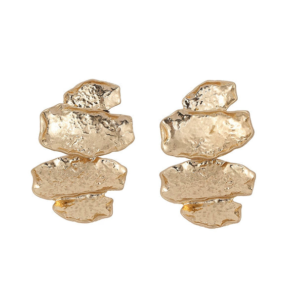 Women's Geometric Statement Stud Earrings With Exaggerated Creative Design Electroplated Alloy And Stainless Steel Posts
