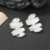 Women's Geometric Statement Stud Earrings With Exaggerated Creative Design Electroplated Alloy And Stainless Steel Posts