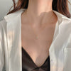 Women's Geometric Sterling Silver Cross Chain Necklace With Electroplated Finish And Zircon Pendant Light Luxury Jewelry