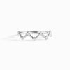 Women's Geometric Sterling Silver 925 Electroplated Diamond Ring