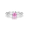 Women's Geometric 925 Sterling Silver Electroplated Single Diamond Ring