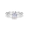 Women's Geometric 925 Sterling Silver Electroplated Single Diamond Ring