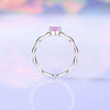 Women's Geometric 925 Sterling Silver Electroplated Single Diamond Ring