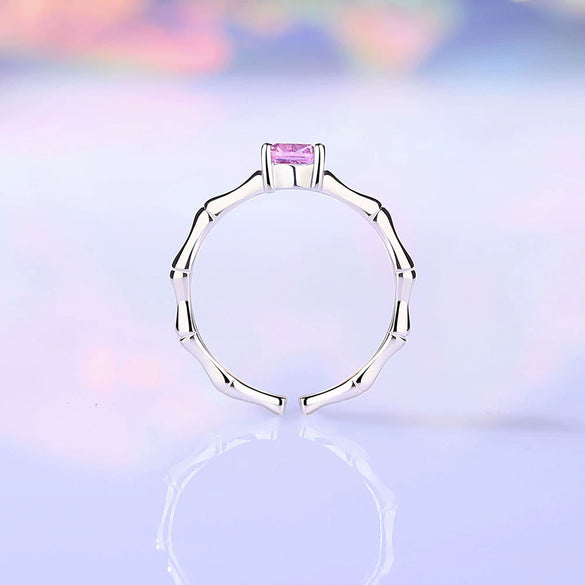 Women's Geometric 925 Sterling Silver Electroplated Single Diamond Ring