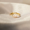 Women's Geometric Sterling Silver Pearl Eye Ring With Electroplating
