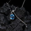 Women's Geometric Sterling Silver 925 Pendant Necklace Set With Gems