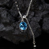Women's Geometric Sterling Silver 925 Pendant Necklace Set With Gems
