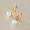 Women's Geometric Stud Earrings With Rhinestone And Pearl Accents Stainless Steel With Titanium Steel Posts Pvd Vacuum Gold Plated