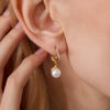 Women's Geometric Stud Earrings With Rhinestone And Pearl Accents Stainless Steel With Titanium Steel Posts Pvd Vacuum Gold Plated