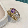 Women's Geometric Style Copper Ring With Zirconia Jewelry