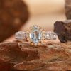Women's Geometric Style Crystal And S925 Sterling Silver Treasure Ring With Topaz And Yellow Amethyst