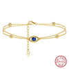 Women's Geometric Style S925 Sterling Silver Devil's Eye Bracelet With Zircon And Electroplating
