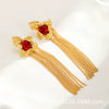 Women's Geometric Tassel Earrings In Gold Plated Copper With A Versatile Statement Design