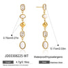Women's Geometric Tassel Earrings In Titanium Steel And Stainless Steel With Sparkling Zircon And Colorfast Vacuum Gold Plating