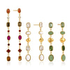 Women's Geometric Tassel Earrings In Titanium Steel And Stainless Steel With Sparkling Zircon And Colorfast Vacuum Gold Plating