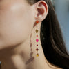 Women's Geometric Tassel Earrings In Titanium Steel And Stainless Steel With Sparkling Zircon And Colorfast Vacuum Gold Plating