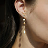 Women's Geometric Tassel Earrings In Titanium Steel And Stainless Steel With Sparkling Zircon And Colorfast Vacuum Gold Plating