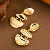 Women’s Geometric Tassel Metal Earrings With Electroplated Finish And Copper Ear Posts Fashion Statement Jewelry Wholesale