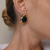 Women's Geometric Teardrop Resin Stud Earrings With Stainless Steel Posts And Pvd Vacuum Gold Plating Wholesale Jewelry