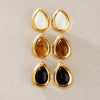 Women's Geometric Teardrop Resin Stud Earrings With Stainless Steel Posts And Pvd Vacuum Gold Plating Wholesale Jewelry