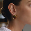 Women's Geometric Teardrop Resin Stud Earrings With Stainless Steel Posts And Pvd Vacuum Gold Plating Wholesale Jewelry