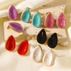 Women's Geometric Teardrop Stainless Steel Oil Drip Earrings With Electroplated Finish Simple Fashion Earrings