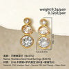 Women's Geometric Teardrop Zircon Drop Earrings In Electroplated Stainless Steel With Round Spliced Design