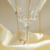 Women's Geometric Teardrop Zircon Pendant Stainless Steel Necklace With 18K Gold Plating