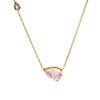 Women's Geometric Teardrop Zircon Pendant Stainless Steel Necklace With 18K Gold Plating