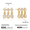Women's Geometric Teardrop Zirconia Earrings In Titanium Steel With Pvd Vacuum Gold Plating
