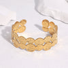 Women's Geometric Textured Open Bracelet In Electroplated Stainless Steel With Simple Retro High End Design