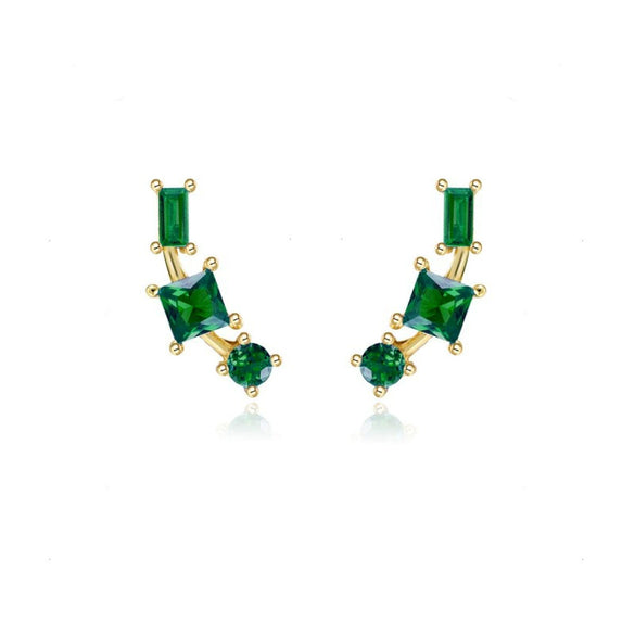 Women's Geometric Three Layer Zircon Earrings With Silver Needle And Copper Electroplated Fashion Jewelry