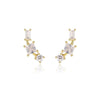 Women's Geometric Three Layer Zircon Earrings With Silver Needle And Copper Electroplated Fashion Jewelry