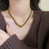 Women's Geometric Tiger Eye Clavicle Chain Necklace Copper Alloy Electroplated Light Luxury Highend Jewelry