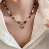 Women's Geometric Tiger Eye Clavicle Chain Necklace Copper Alloy Electroplated Light Luxury Highend Jewelry