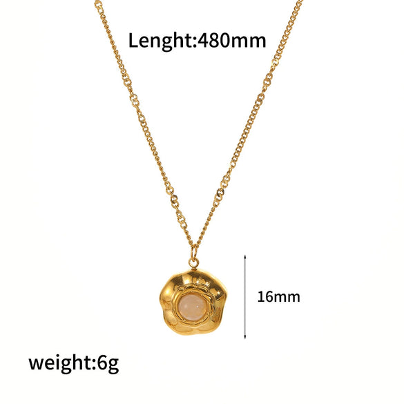 Women's Geometric Titanium Steel And Stainless Steel Turquoise Necklace With Electroplating