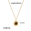 Women's Geometric Titanium Steel And Stainless Steel Turquoise Necklace With Electroplating