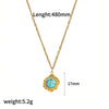 Women's Geometric Titanium Steel And Stainless Steel Turquoise Necklace With Electroplating