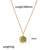 Women's Geometric Titanium Steel And Stainless Steel Turquoise Necklace With Electroplating