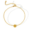 Women's Geometric 316L Stainless Steel Anklet With 18K Goldplated Joker Happy Character Pendant