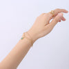 Women's Geometric Titanium Steel Double Layer Bracelet With Acrylic Pendant Electroplated Fashion Jewelry