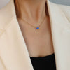 Women's Geometric Titanium Steel Evil Eye Necklace With Gold Plated Electroplated Cross Chain Personality Jewelry