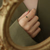 Women's Geometric Titanium Steel Finger Chain Ring With Zircon Inlay Adjustable Pullout Hand Jewelry Electroplated Fashion Metal Accessory