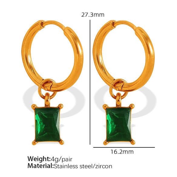Women's Geometric 316L Stainless Steel Gold Plated Fashionable Allmatch Earrings