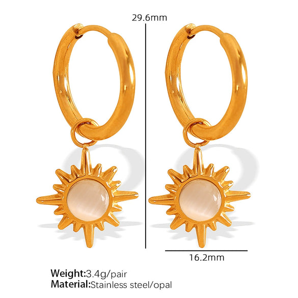 Women's Geometric 316L Stainless Steel Gold Plated Fashionable Allmatch Earrings